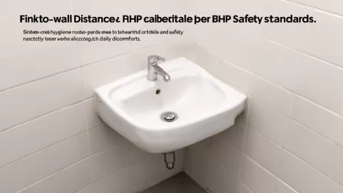 odległość umywalki od ściany bhp